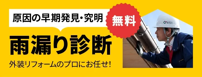 原因の早期発見・究明 雨漏り診断 無料 外装リフォームのプロにお任せ!
